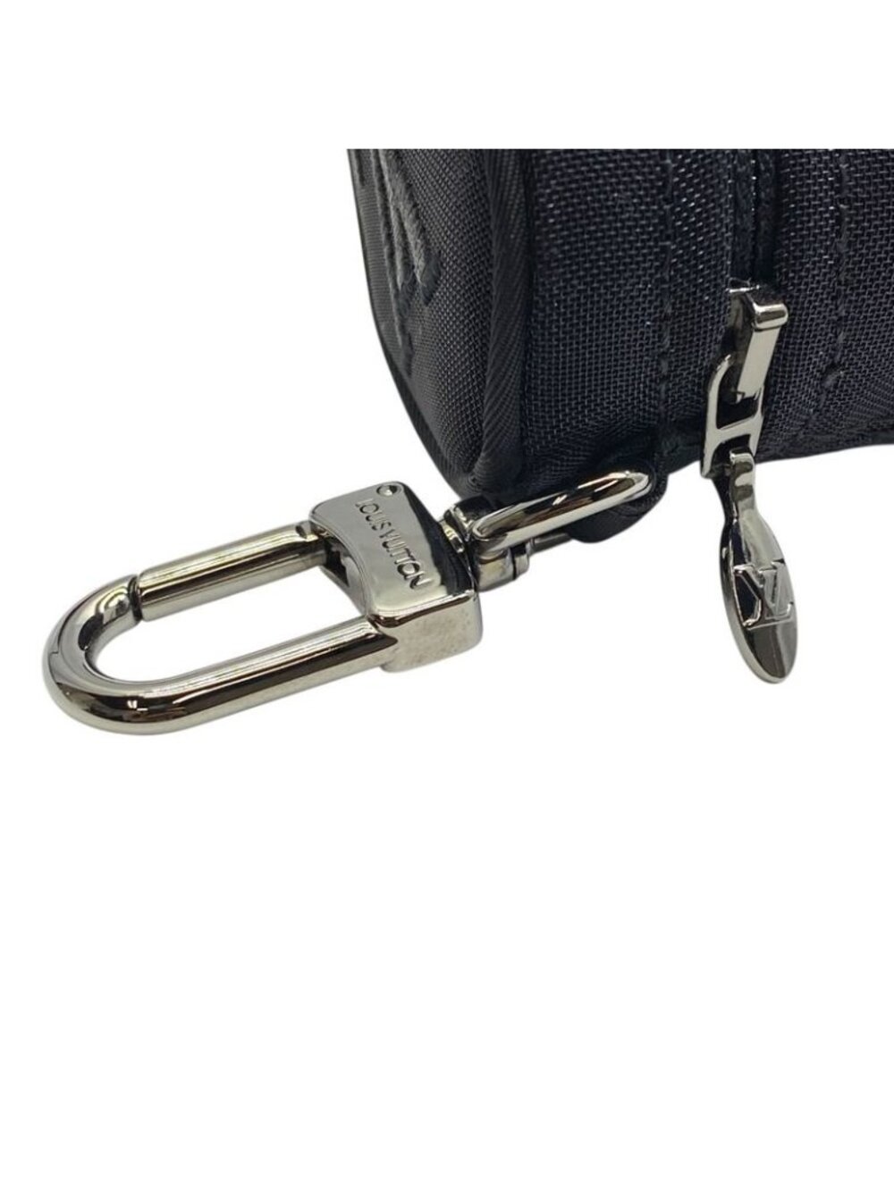 ★SOLD★ Louis Vuitton Mask Cover Pouch Set Monogram Mesh Polyester Cotton Black - Picture 8 of 10